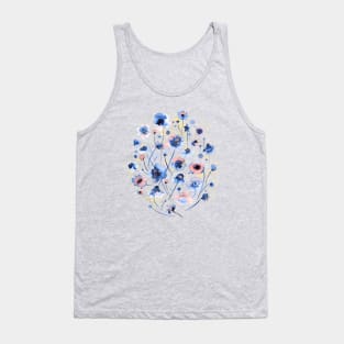 Ink Soft Blue Flowers Tank Top